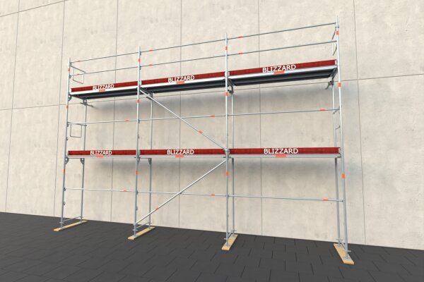 50,88 m² neues Alugerüst mit Holz-Gerüstbohlen