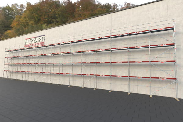 435,87 m&sup2; neues Aluger&uuml;st mit Holz-Ger&uuml;stbohlen