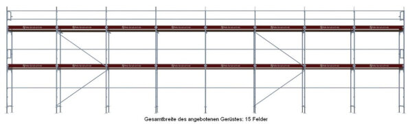 303,93  m&sup2; gebrauchtes Stahlger&uuml;st mit gebrauchten Robustb&ouml;den