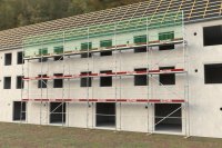 132,61 m² neues Dachfanggerüst mit Alu-Robustböden