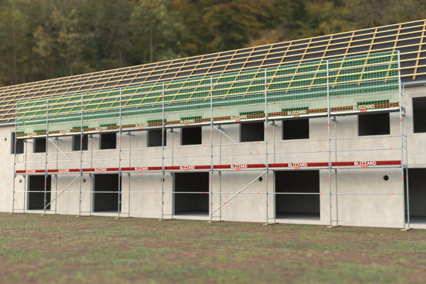 162,10 m&sup2; neues Dachfangger&uuml;st mit Alu-Robustb&ouml;den