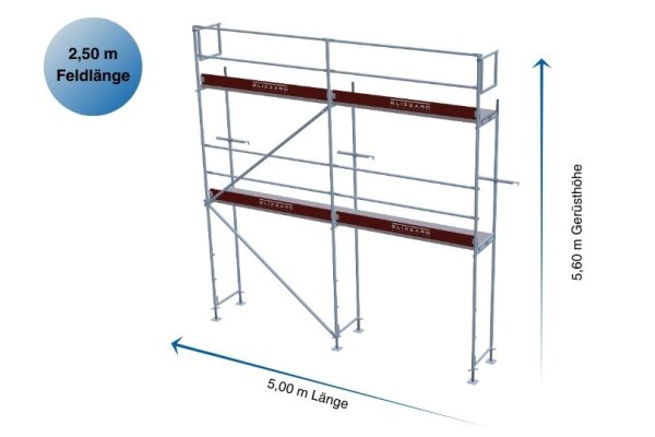 33 m&sup2; gebrauchtes Plettac Stahlger&uuml;st mit Holzbohlen