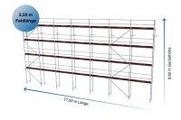 185,50 m² gebrauchtes Plettac Stahlgerüst mit Holzbohlen