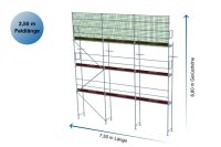 64,50 m² gebrauchtes Dachfanggerüst mit Holzbohlen